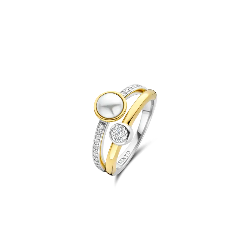 Double Zirkonia Parel Ring