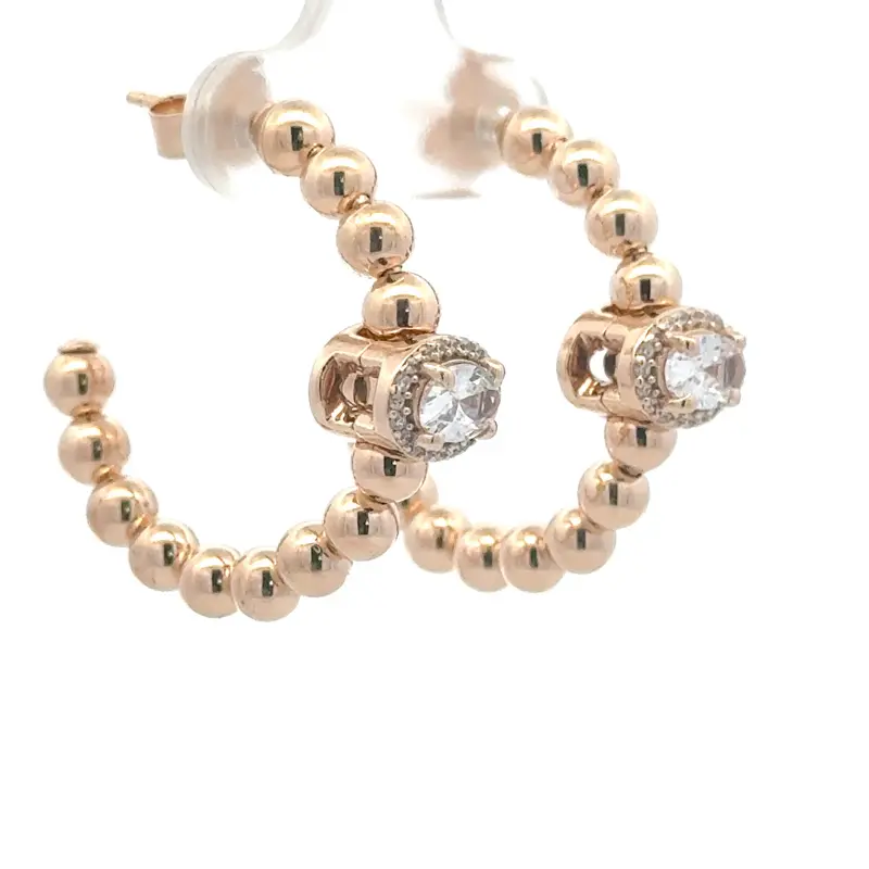 Earrings click goldplated - clear