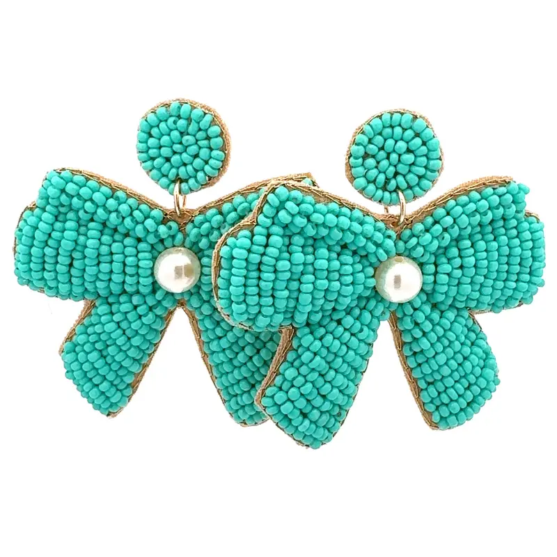Earrings happy ribbon turquoise