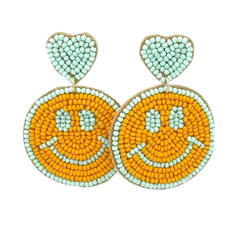 Earrings happy smiley mint
