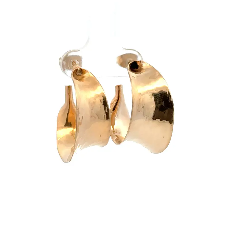 Earrings wave hoop small goldplated