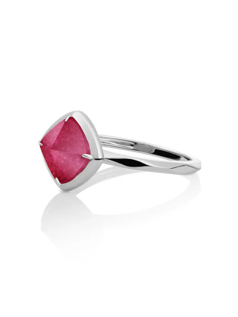 Edge Ring Fuchsia Jade Zilver