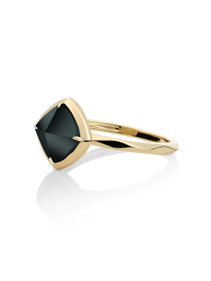 Edge Ring Onyx 9K Goud