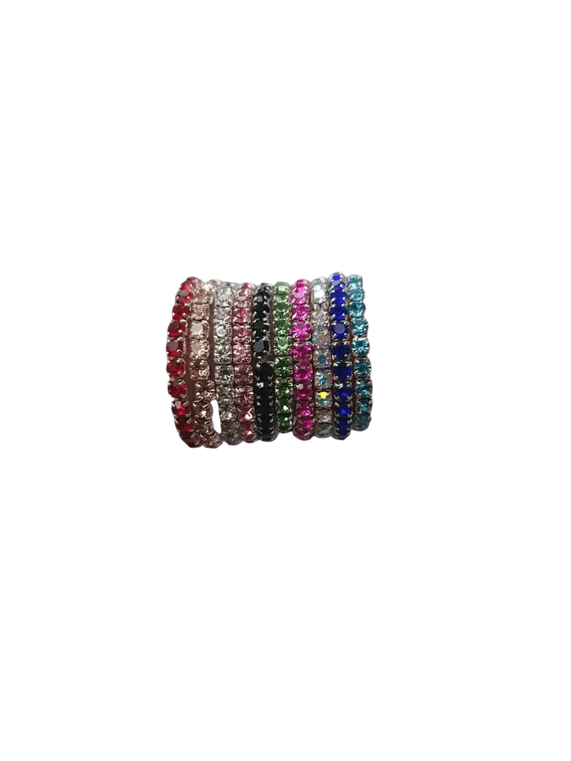 Elastische strass ring – Div kleuren