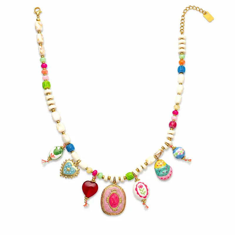 Emblem beads bedel ketting