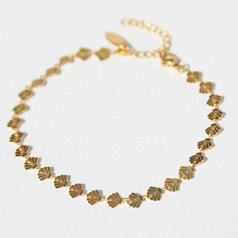 Enkelband gouden schelpjes
