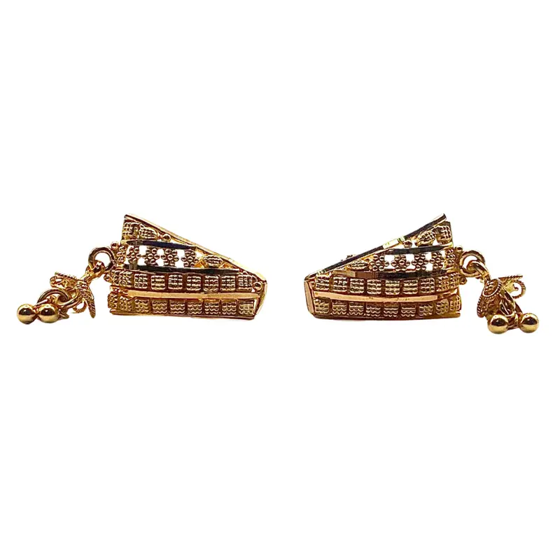 Filigree Drop Earrings 22K Gold