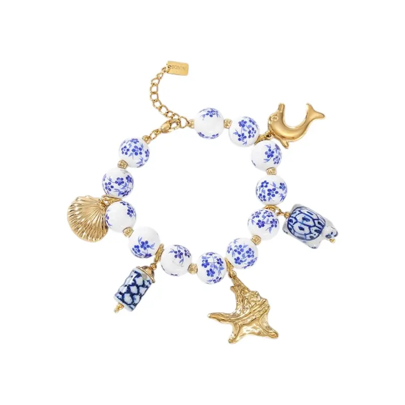 Fishy beads delft bedel armband