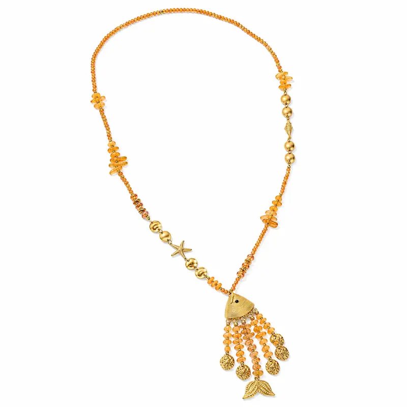 Fishy beads lange ketting