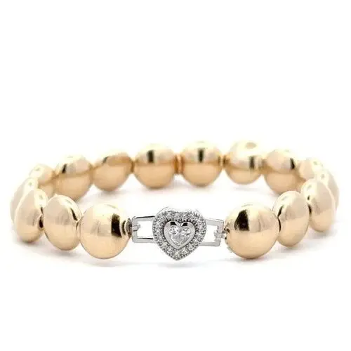 Flat 10mm heart cc gold coloured