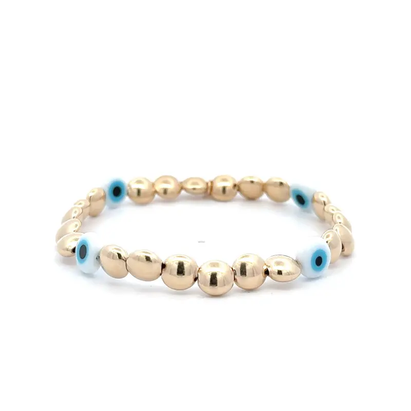 Flat 7mm lucky eye gold coloured