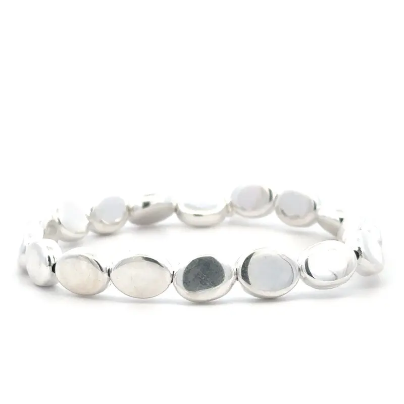 Flat oval silver