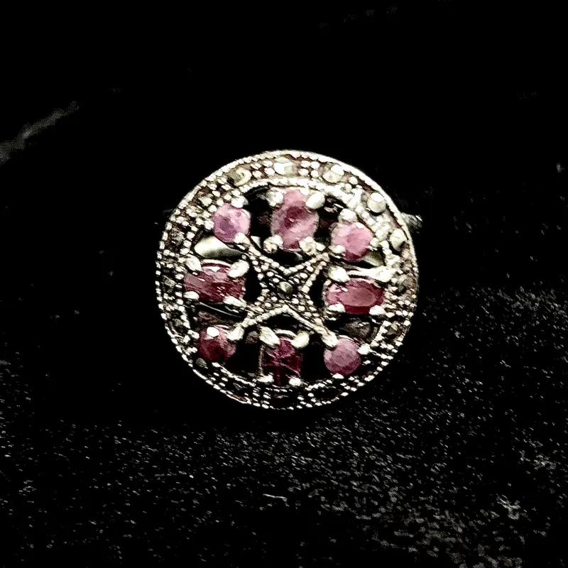 Floral Sparkle Ring - Silver 925