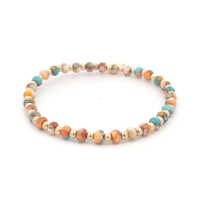 Florance 3mm multi mix gold coloured