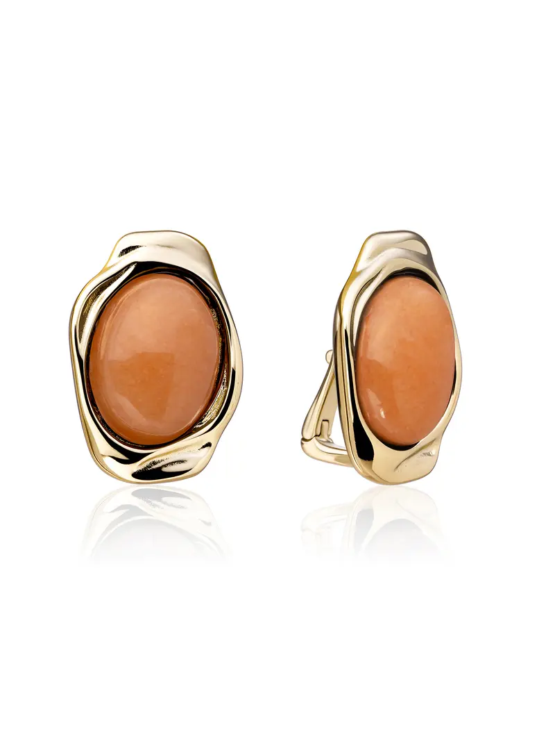 Flow Push Back Oorbellen Red Aventurine