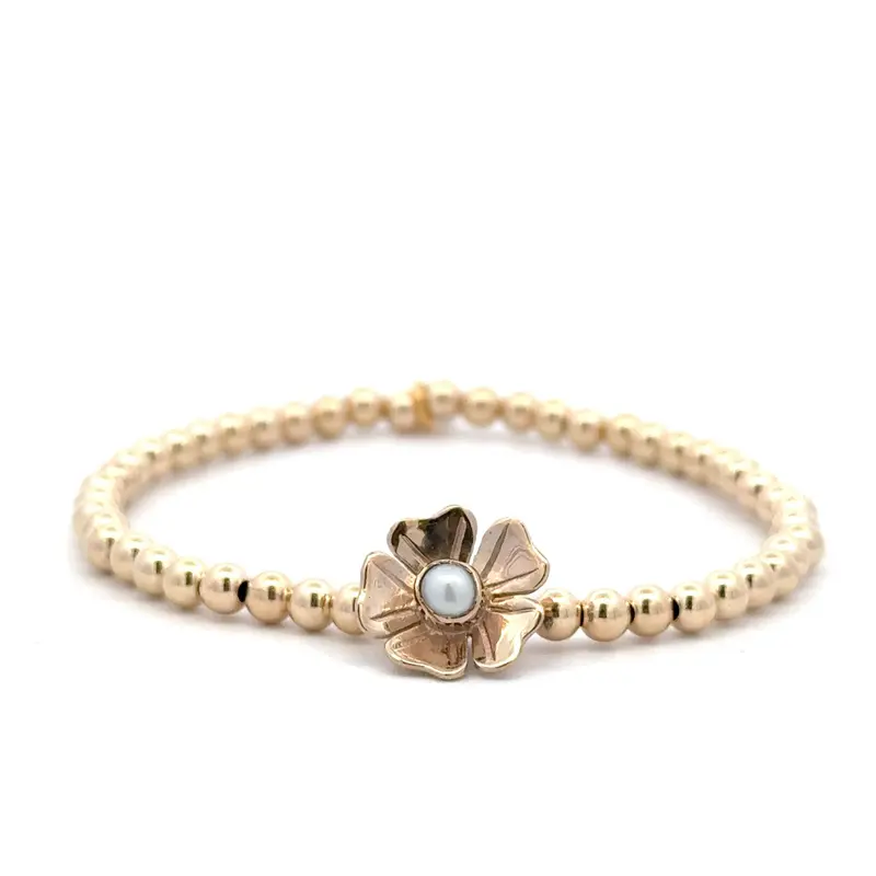 Flower sweet pearl gold coloured