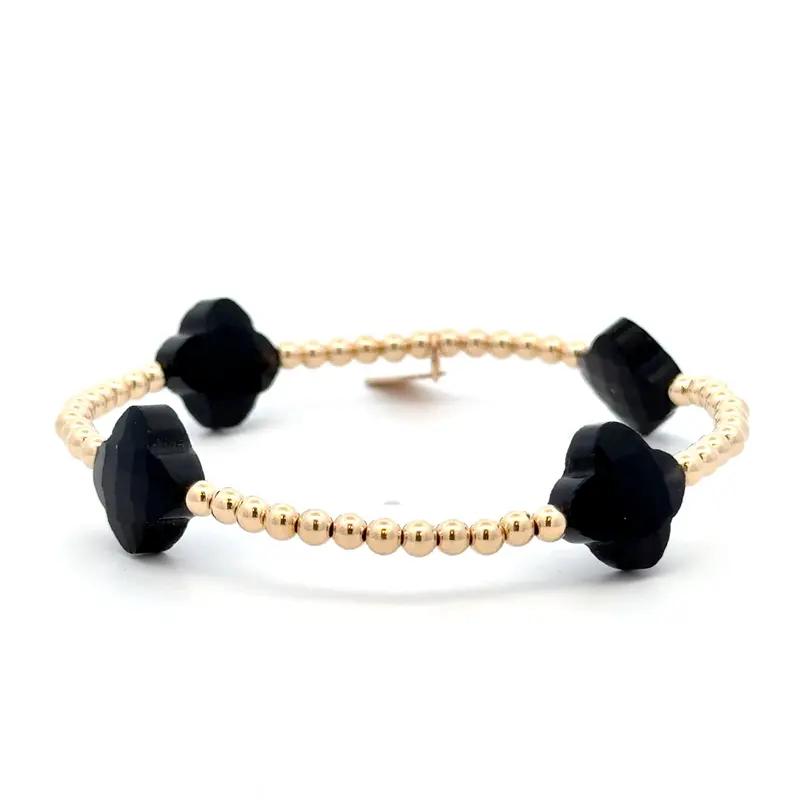 Four clover black gold coloured