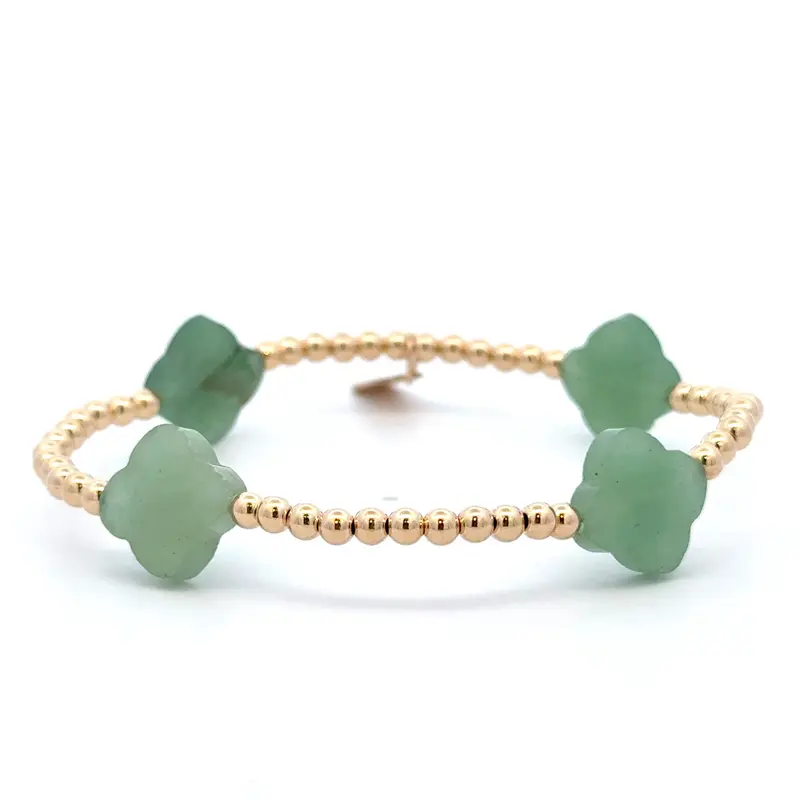 Four clover green gold coloured