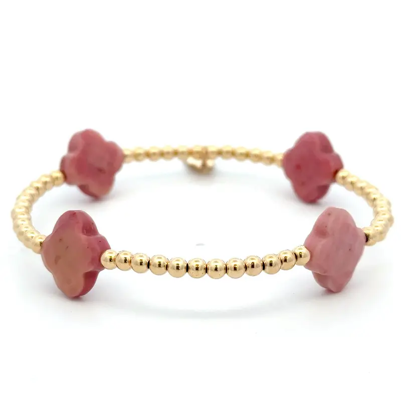 Four clover pink gold coloured