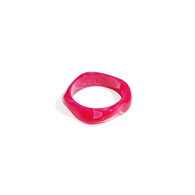 Fuchsia roze gedraaide bangle armband