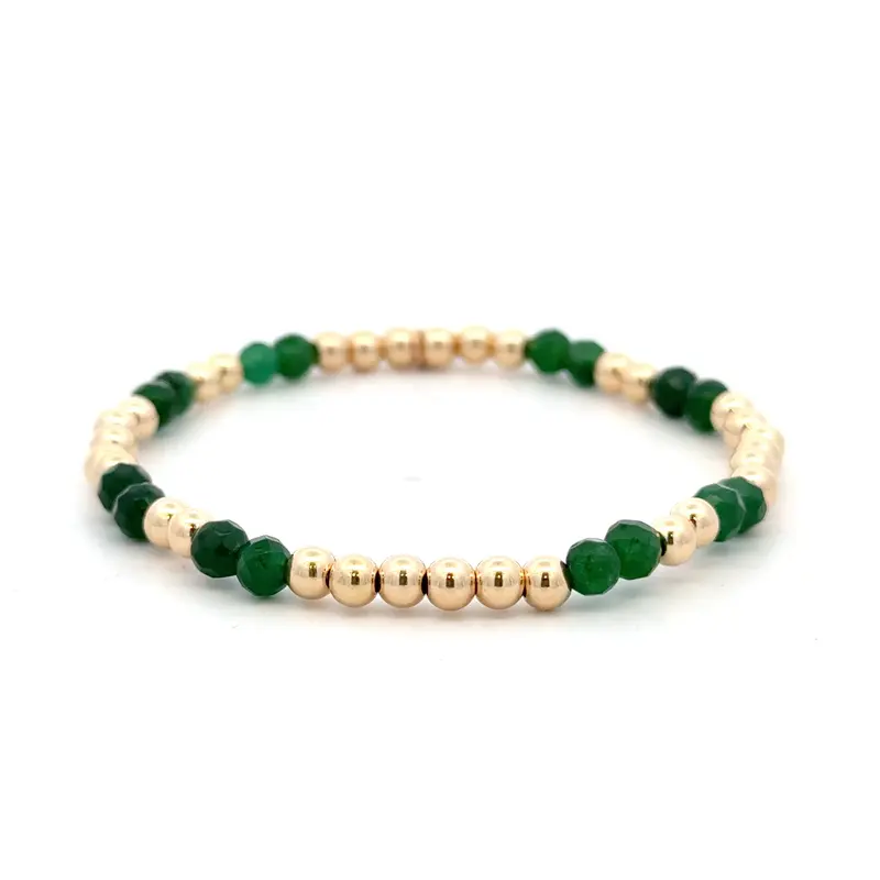 Gaby green 4mm gold coloured