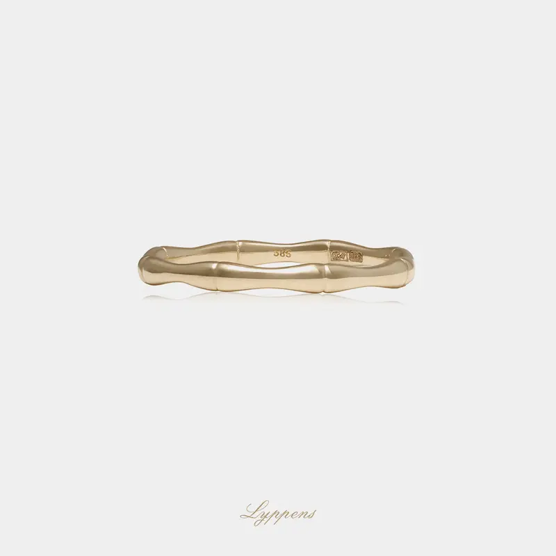 Geelgouden bamboe ring