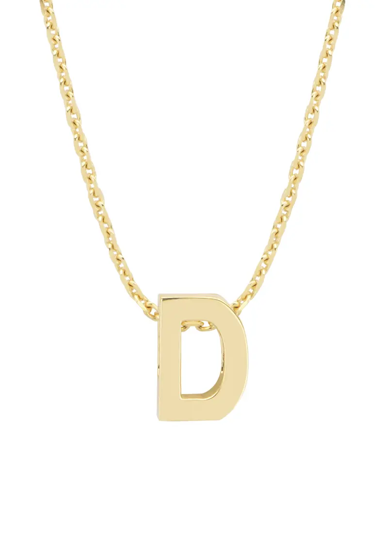 Geelgouden hanger D, Alphabet