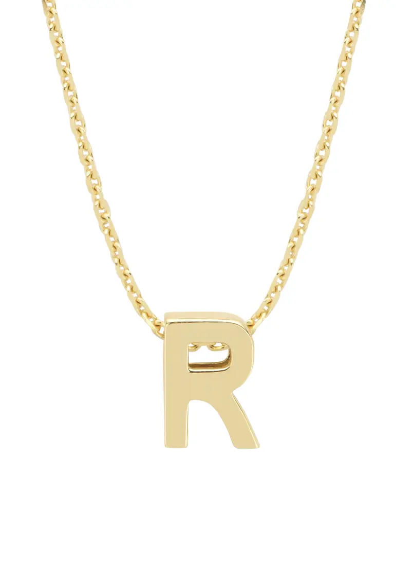 Geelgouden hanger R, Alphabet