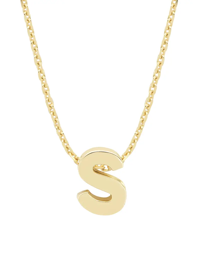 Geelgouden hanger S, Alphabet