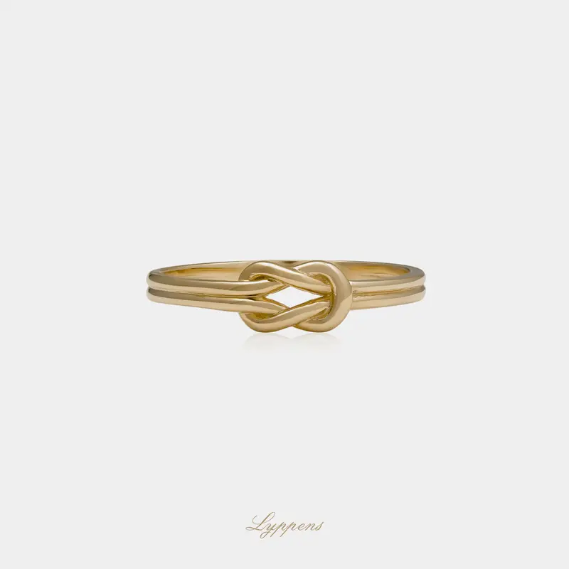 Geelgouden knoop ring