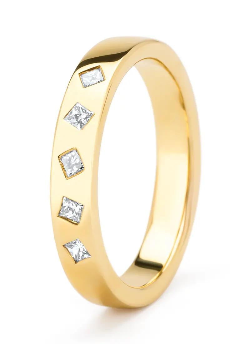 Geelgouden ring, 0.20 ct diamant, Wedding