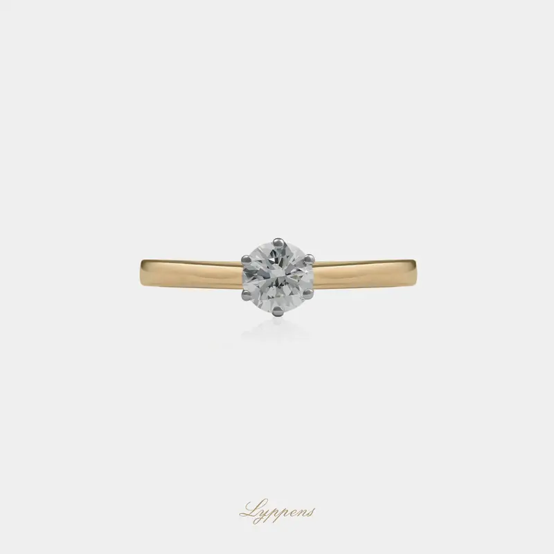 Geelgouden solitaire ring met diamant