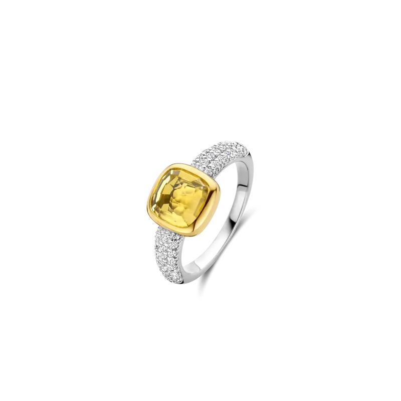 Gele Zirkonia Cushion Ring