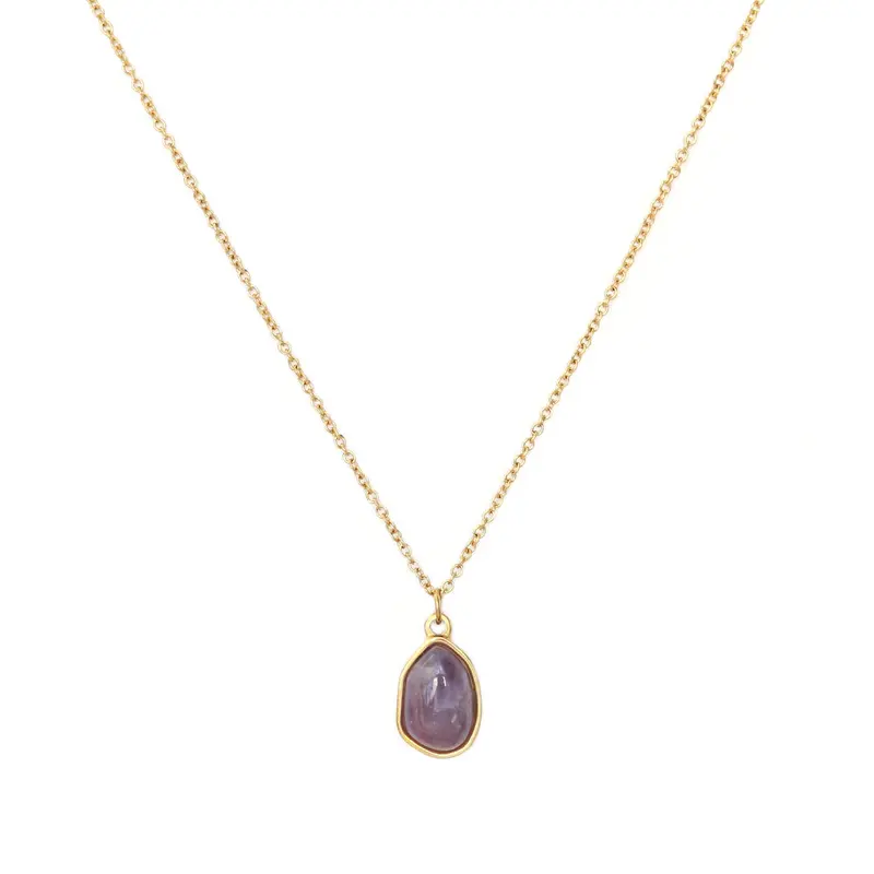 Gouden ketting gemstone amethyst