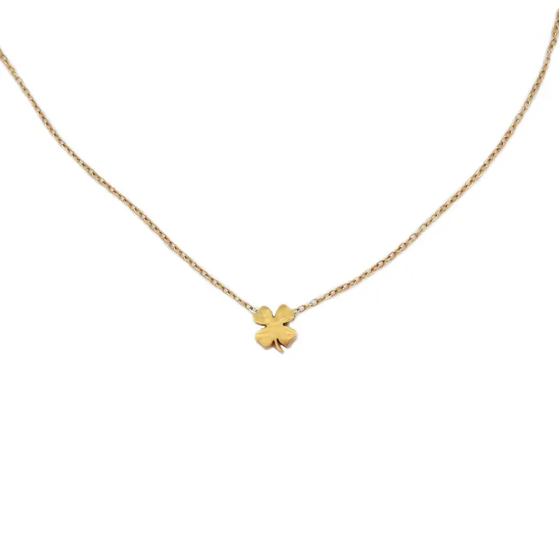 Gouden ketting klavertje vier