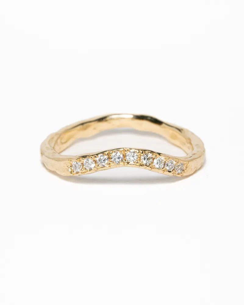 Grillige aanschuifring met diamantjes
