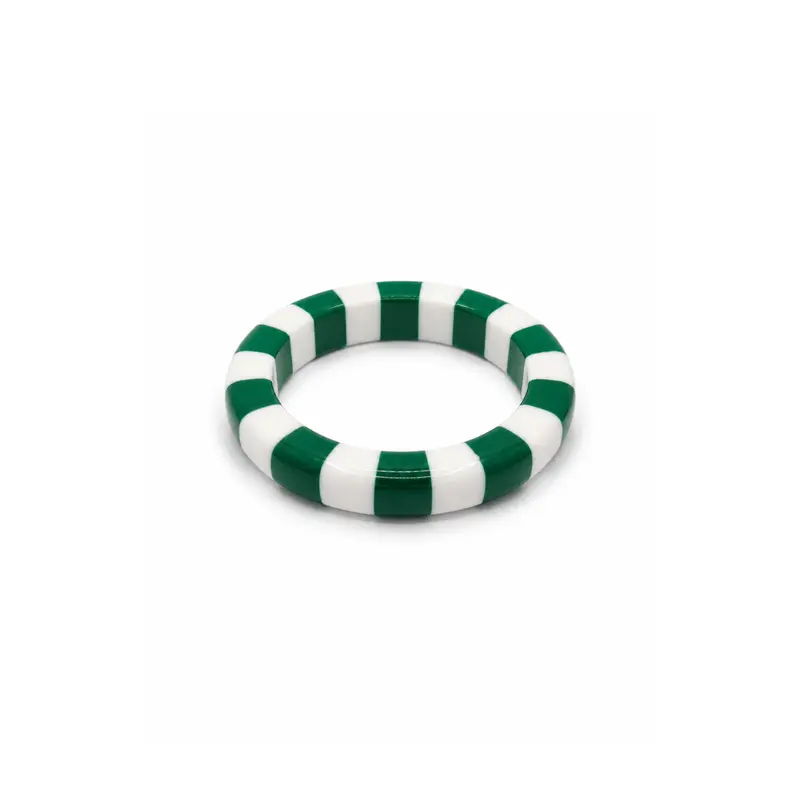 Groen-witte gestreepte bangle armband Candy