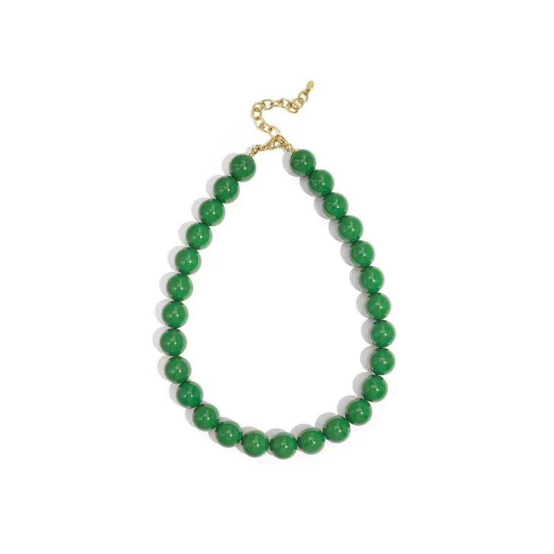 Groene grote kralenketting Luna