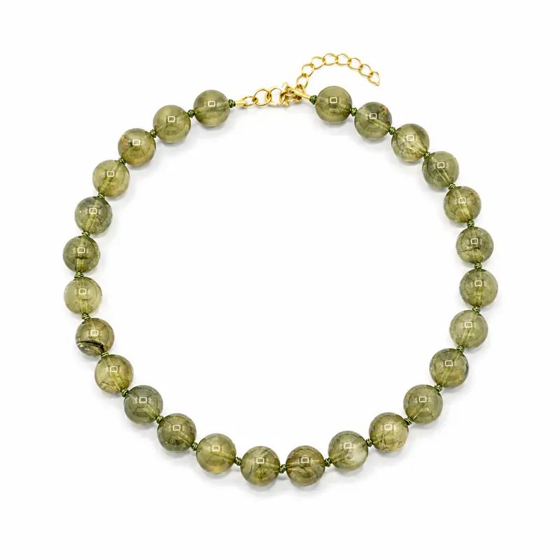 Groene marble kralenketting