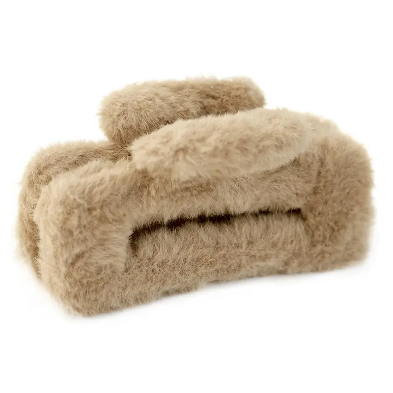 Haarklem fluffy taupe