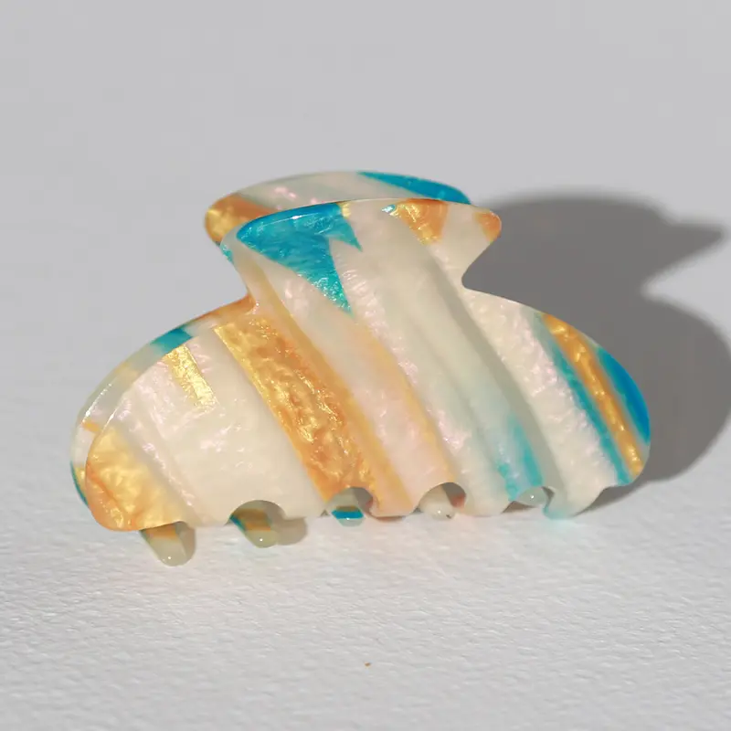 Haarklem parelmoer blauw