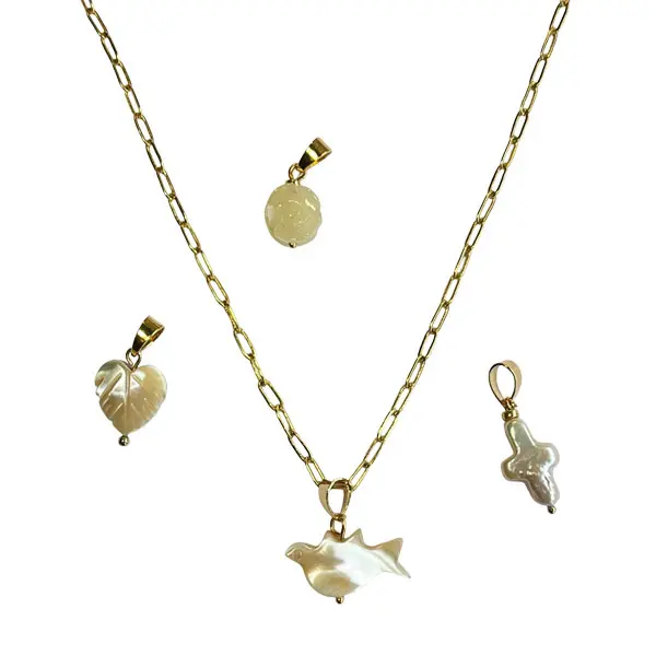 Halflange ketting goud schakel