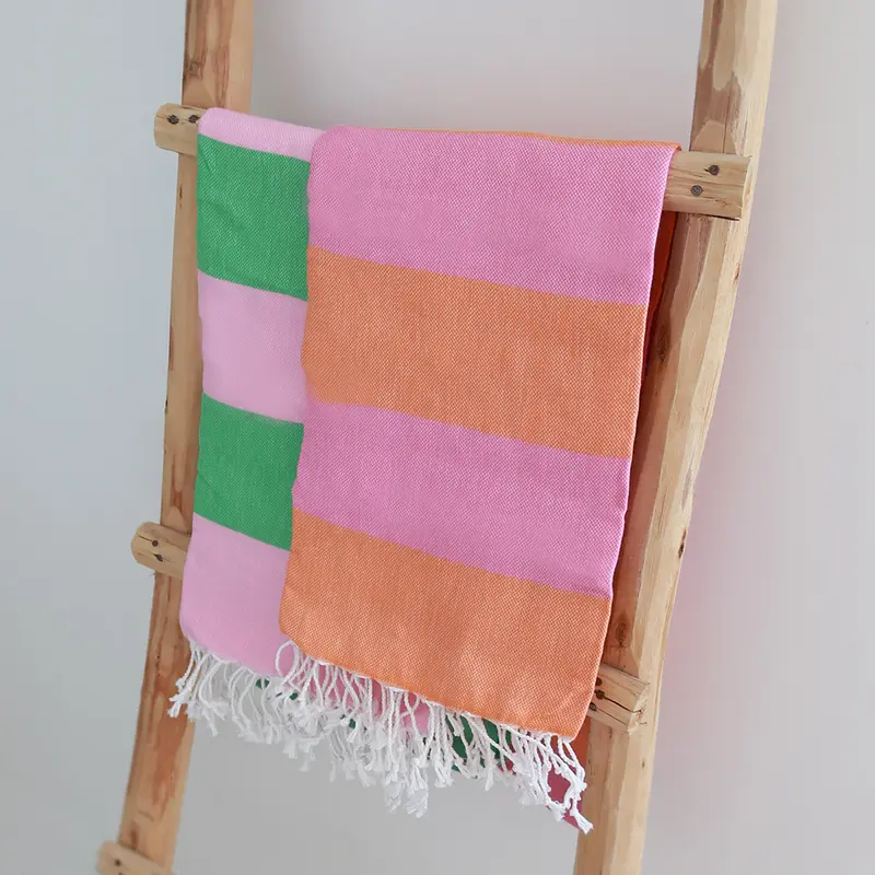 Hamamdoek oranje/roze