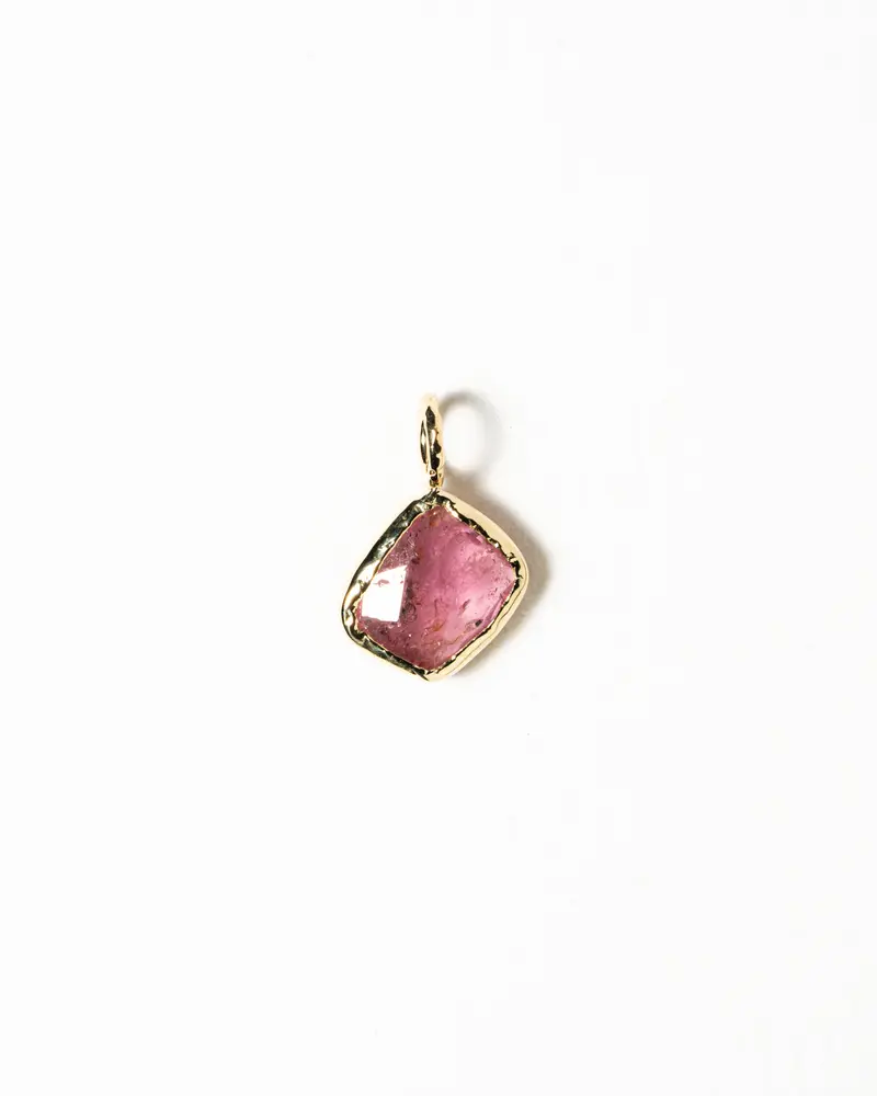 Hanger met roze polki toermalijn