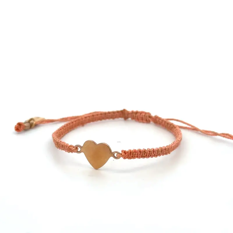 Heart cord peach goldplated