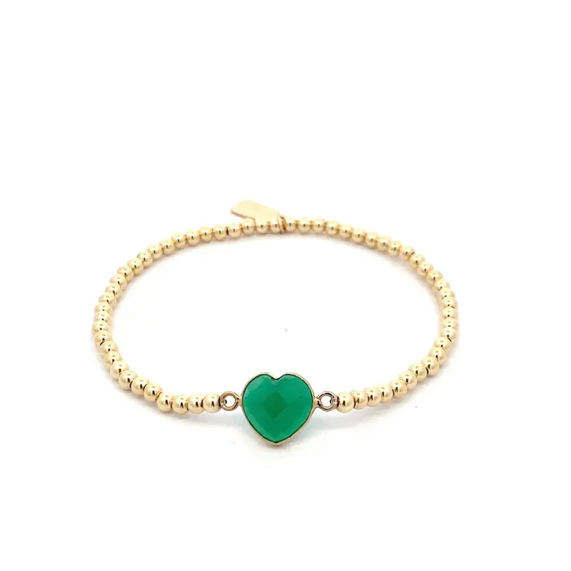 Heart small green gold coloured