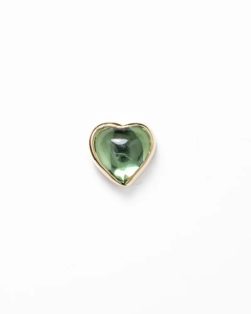 heart stud met mint groene toermalijn