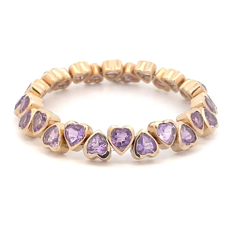 Hearts all over purple goldplated