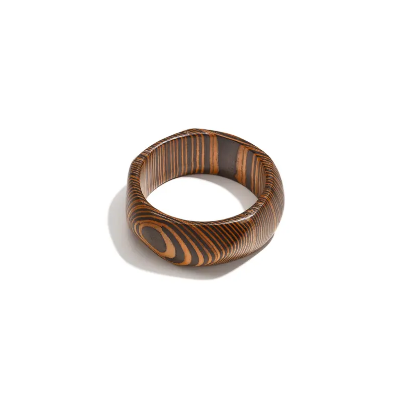 Houten gestreepte bangle armband