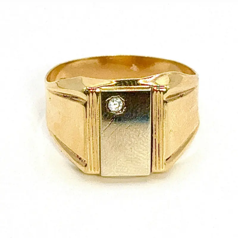 ICE SIGNET RING - 18K Solid Gold